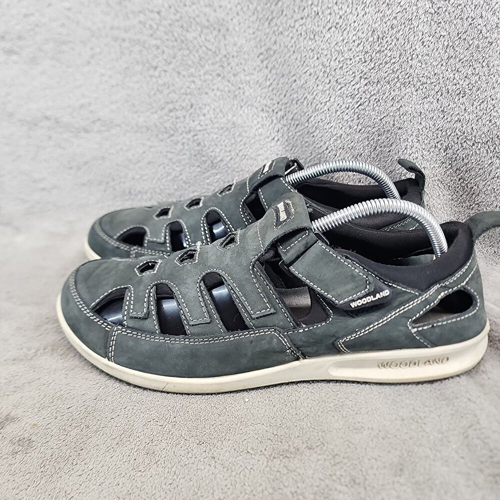 Woodland Shoes Mens EU 44 US 10 Buckeye Gray Leather Sandals